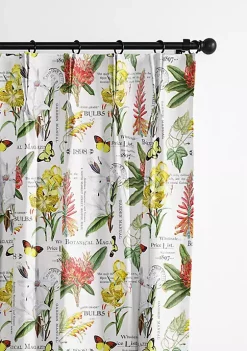 6ix Tailors Fine Linens Vintage Botanicals White Pinch Pleat Drapery Panel Pair (20" W x 96" L) -Linens Shop Belk 676