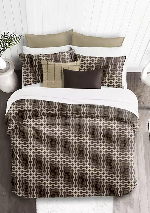 6ix Tailors Fine Linens Fendine Chocolate California King Comforter & 2 Shams Set 4 6ix Tailors Fine Linens Fendine Chocolate California King Comforter & 2 Shams Set - Image 2