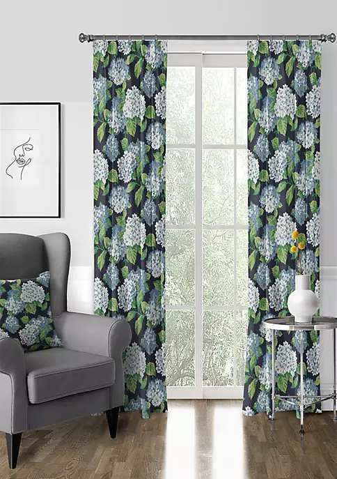 6ix Tailors Fine Linens Midnight Garden Navy Pinch Pleat Drapery Panel Pair (40" W x 132" L) 4 6ix Tailors Fine Linens Midnight Garden Navy Pinch Pleat Drapery Panel Pair (40" W x 132" L) - Image 2