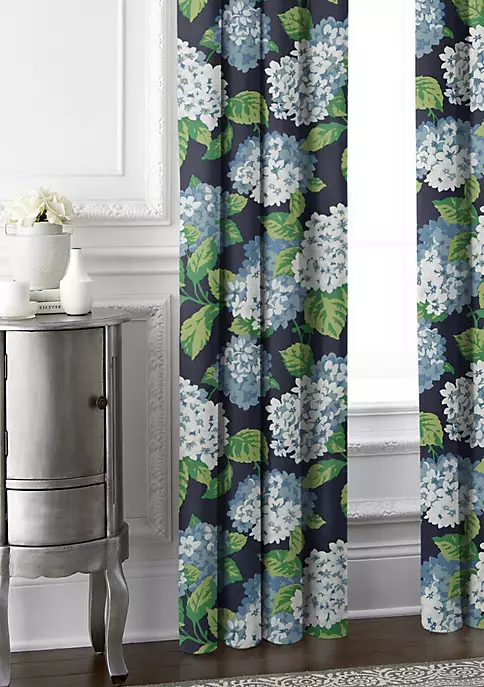 6ix Tailors Fine Linens Midnight Garden Navy Pinch Pleat Drapery Panel Pair (40" W x 132" L) 5 6ix Tailors Fine Linens Midnight Garden Navy Pinch Pleat Drapery Panel Pair (40" W x 132" L) - Image 3