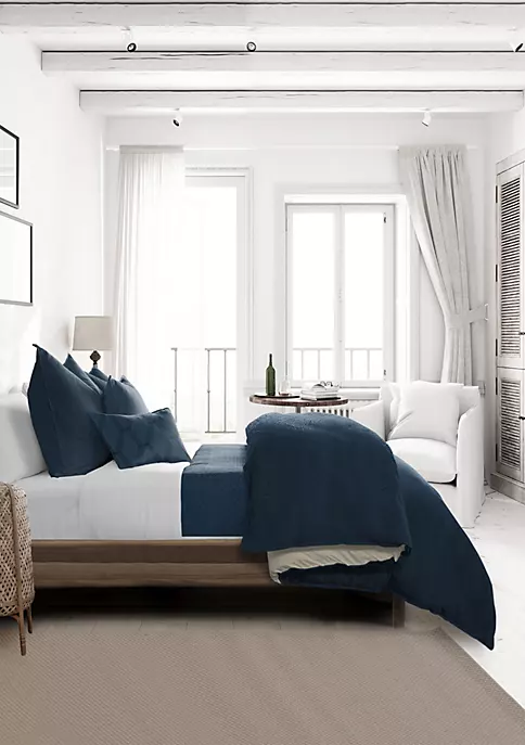 6ix Tailors Fine Linens Basic Velvet Marine Full/Double Comforter & 2 Shams Set 5 6ix Tailors Fine Linens Basic Velvet Marine Full/Double Comforter & 2 Shams Set - Image 3