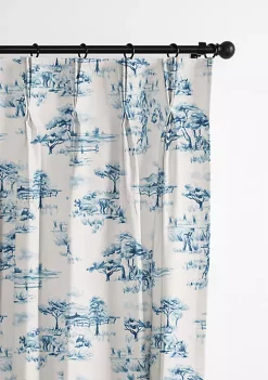 6ix Tailors Fine Linens Auclair Blue Pinch Pleat Drapery Panel Pair (20" W x 120" L)