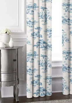 6ix Tailors Fine Linens Auclair Blue Pinch Pleat Drapery Panel Pair (20" W x 120" L) -Linens Shop Belk 769