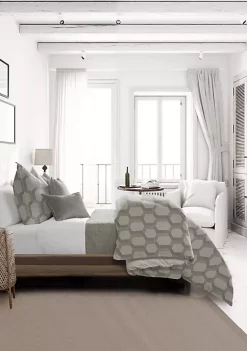 6ix Tailors Fine Linens Isabella Taupe Queen Comforter & 2 Shams Set -Linens Shop Belk 778