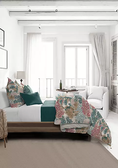 6ix Tailors Fine Linens Marikka Teal California King Coverlet & 2 Shams Set 5 6ix Tailors Fine Linens Marikka Teal California King Coverlet & 2 Shams Set - Image 3