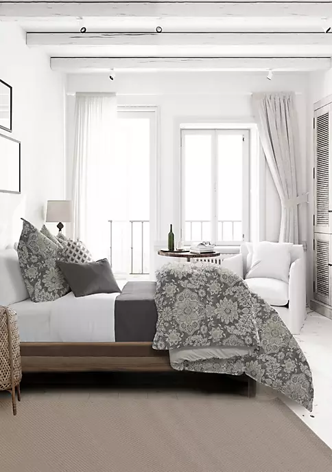 6ix Tailors Fine Linens Osha Mocha/Charcoal King Coverlet & 2 Shams Set 5 6ix Tailors Fine Linens Osha Mocha/Charcoal King Coverlet & 2 Shams Set - Image 3