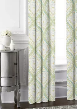 6ix Tailors Fine Linens Cressida Green Tea Pole Top Drapery Panel Pair (50" W x 96" L) -Linens Shop Belk 872