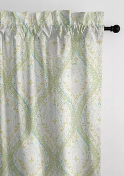 6ix Tailors Fine Linens Cressida Green Tea Pole Top Drapery Panel Pair (50" W x 96" L) -Linens Shop Belk 874