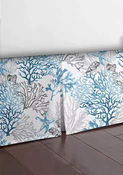 6ix Tailors Fine Linens Reef Blue Full/Double Bed Skirt 15" drop -Linens Shop Belk 888