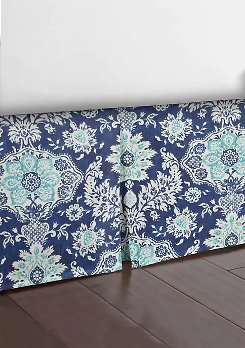 6ix Tailors Fine Linens Osha Blue/Aqua Cal-King Bed Skirt 15" drop 5 6ix Tailors Fine Linens Osha Blue/Aqua Cal-King Bed Skirt 15" drop - Image 3