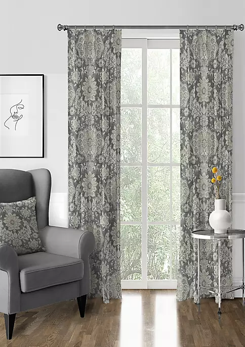 6ix Tailors Fine Linens Osha Mocha/Charcoal Pinch Pleat Drapery Panel Pair (40" W x 84" L) 4 6ix Tailors Fine Linens Osha Mocha/Charcoal Pinch Pleat Drapery Panel Pair (40" W x 84" L) - Image 2