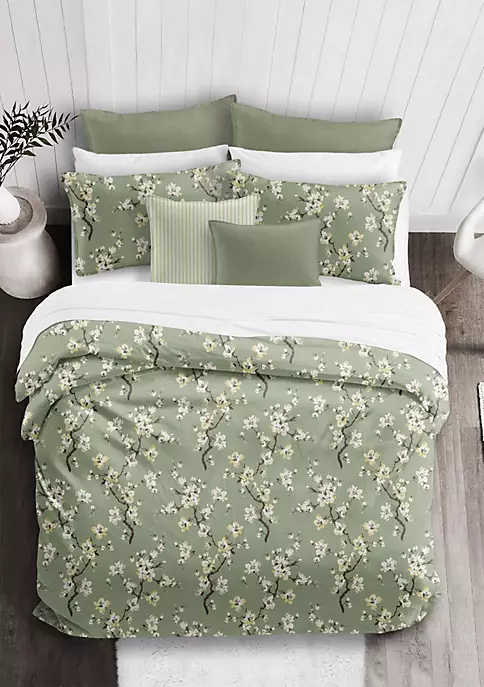 6ix Tailors Fine Linens Sakura Green King Coverlet & 2 Shams Set 4 6ix Tailors Fine Linens Sakura Green King Coverlet & 2 Shams Set - Image 2