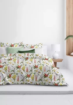 6ix Tailors Fine Linens Vintage Botanicals White King Duvet Cover & 2 Shams Set