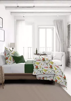 6ix Tailors Fine Linens Vintage Botanicals White King Duvet Cover & 2 Shams Set -Linens Shop Belk 956