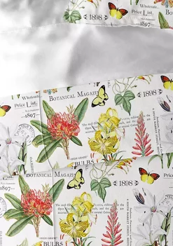 6ix Tailors Fine Linens Vintage Botanicals White King Duvet Cover & 2 Shams Set -Linens Shop Belk 957