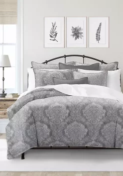 6ix Tailors Fine Linens Ophelia Gray California King Coverlet & 2 Shams Set