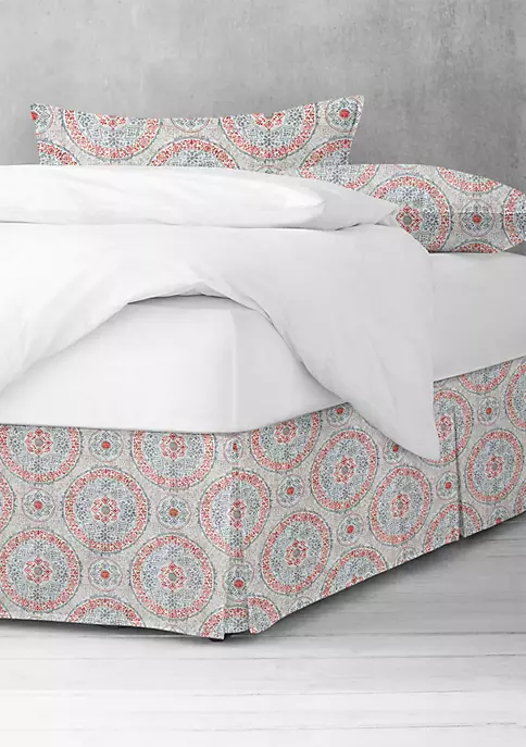 6ix Tailors Fine Linens Zayla Coral Queen Bed Skirt 18" drop 4 6ix Tailors Fine Linens Zayla Coral Queen Bed Skirt 18" drop - Image 2